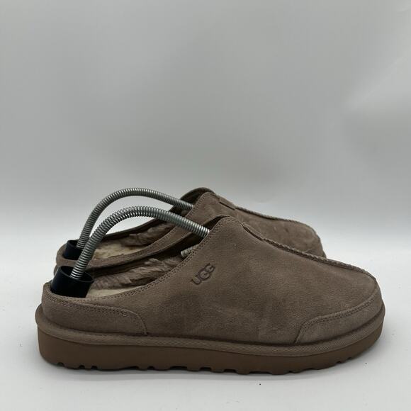 Mens Size 10 Ugg Marcman Premium Suede Caribou Clog Shearling Lining - Picture 1 of 11